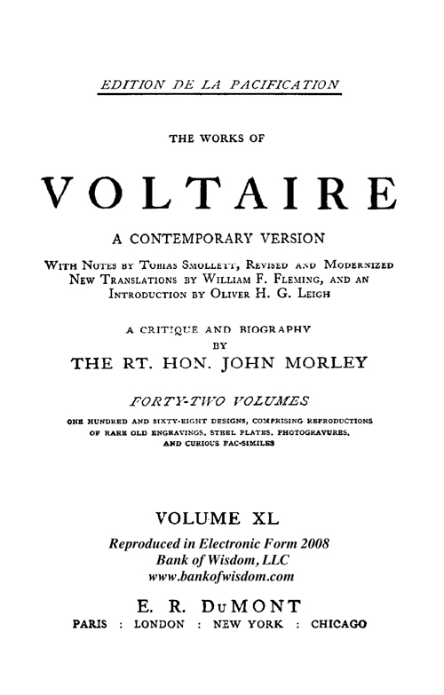 (image for) The Works of Voltaire - Set 9 - Vol. 40 - Vol. 41 - Click Image to Close